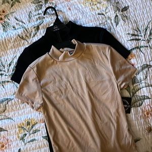 two mock neck tops